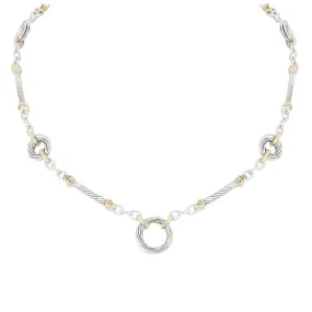 Cordo Circle Seven Station Necklace Two Tone 18-20 by John Medeiros