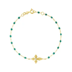 Croix Lumière Emerald Diamond Bracelet, Yellow Gold, 6.7