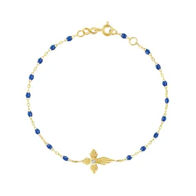 Croix Lumière Lapis Diamond Bracelet, Yellow Gold, 6.7