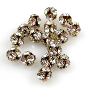 Crystal Rhinestone Beads Balls 6mm - 6 beads