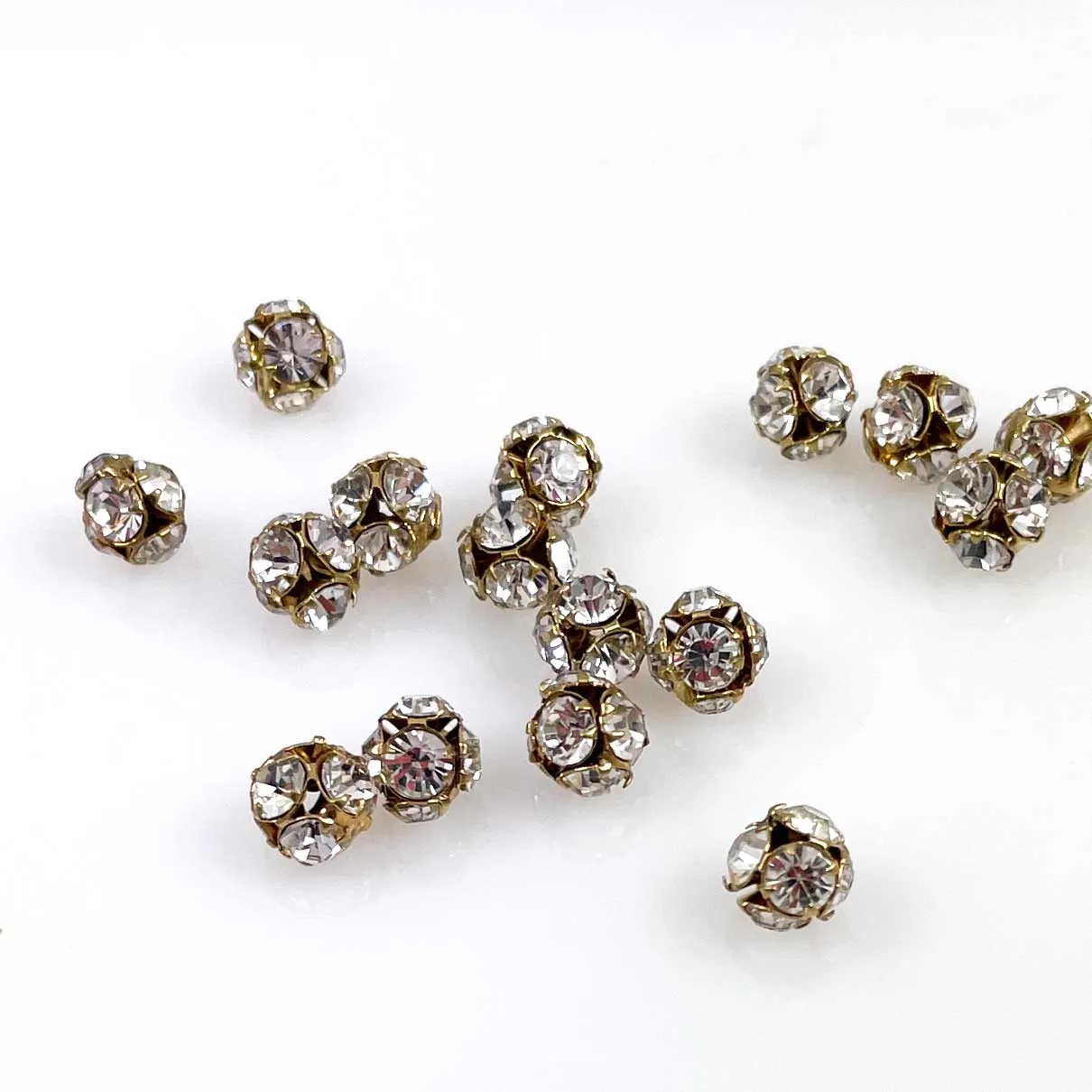 Crystal Rhinestone Beads Balls 6mm - 6 beads