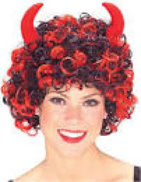 Curly Red/Black  Devil Wig 51151