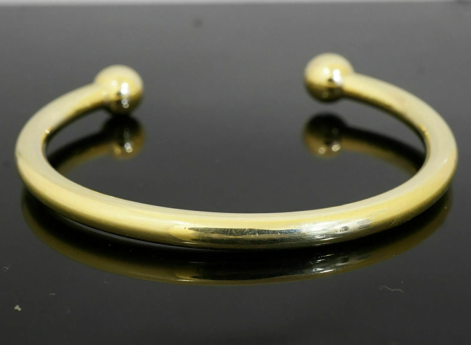 CUSTOM Handmade 22K Classic SOLID GOLD Ball torque Hollow pipe BANGLE BRACELET