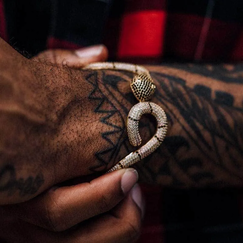 Custom Snake Bracelet in Yellow Gold