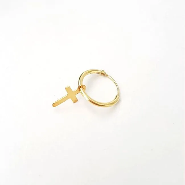 Dangling Small cross earring for men