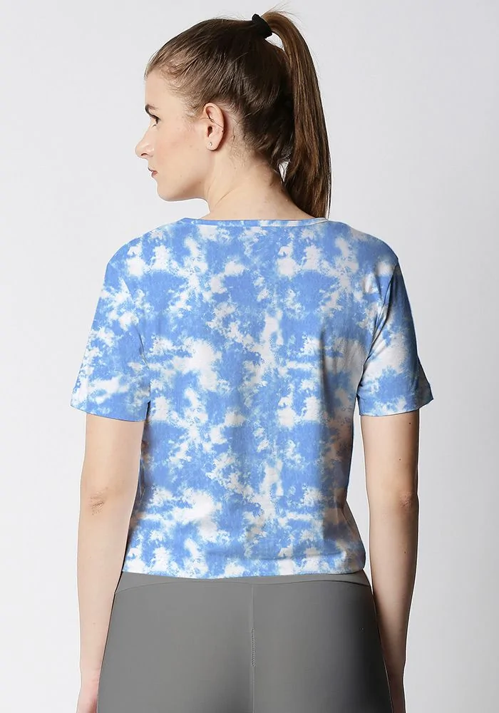 Denim Cloud Tie Dye Crop Top