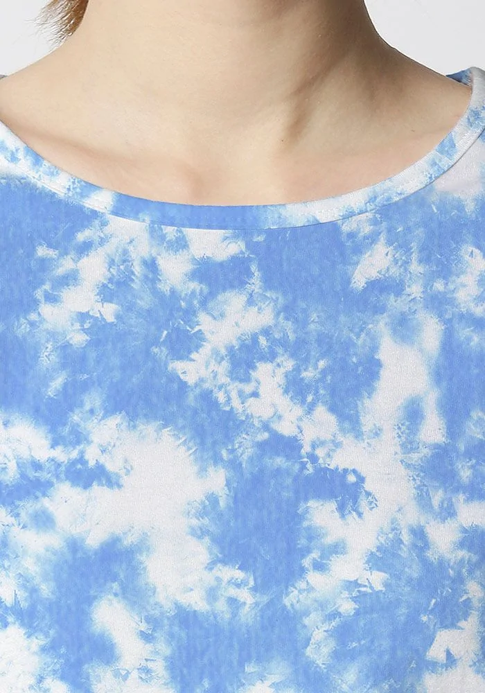 Denim Cloud Tie Dye Crop Top