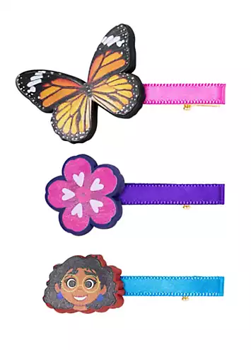 Disney Encanto Pink, Blue and Orange 3 Piece Hair Clip Set | Kaleidoscope