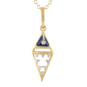 DO NOT PUBLISH Kite Shaped Pendant Necklace with Sapphires and Diamonds