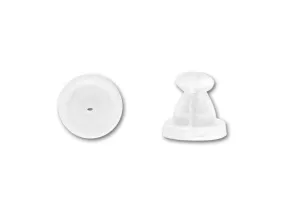 Earring Backs, Bullet Clutch 6x6mm, White (5 Pairs)