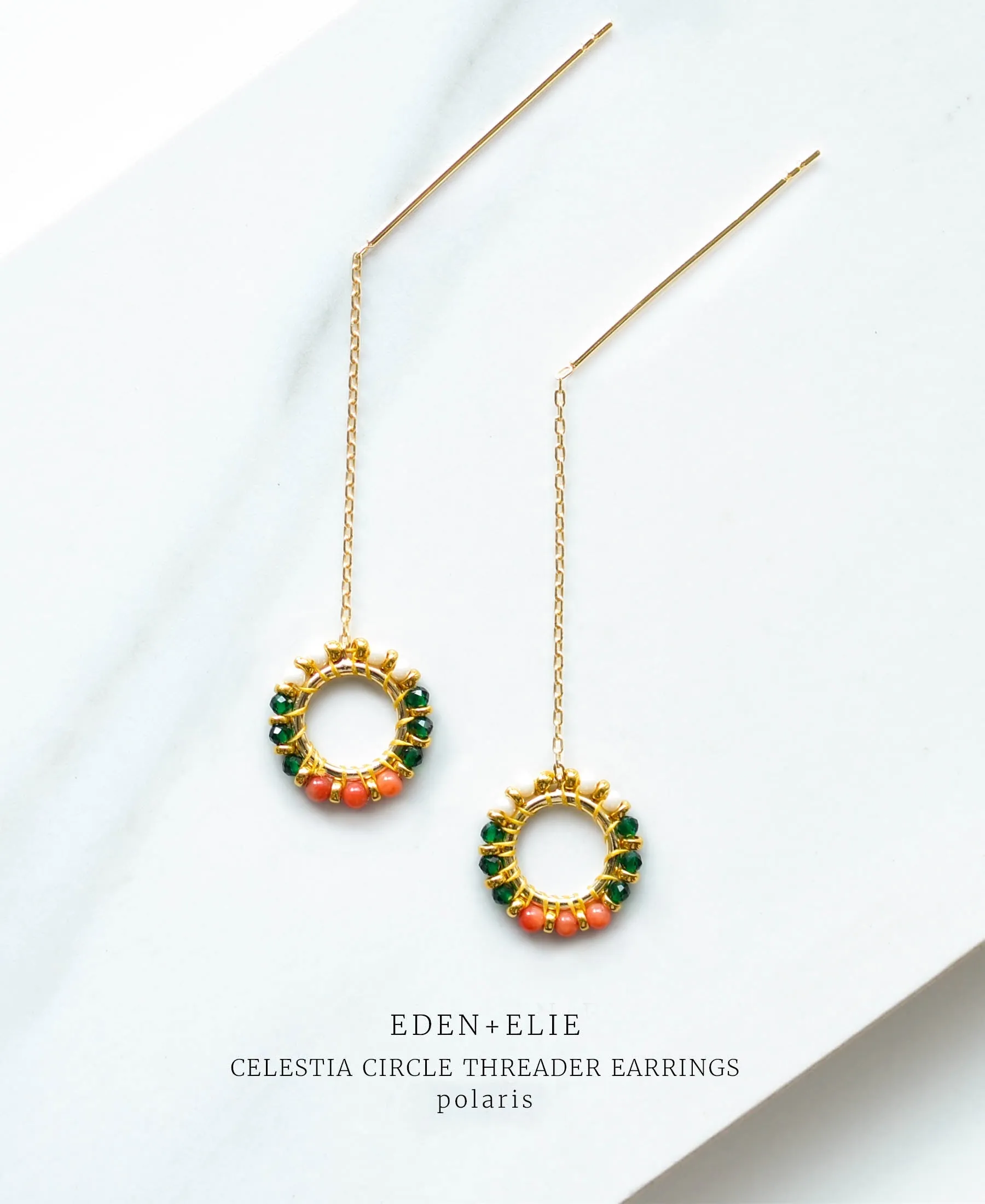 EDEN + ELIE Celestia Circle Threader Earrings - Polaris