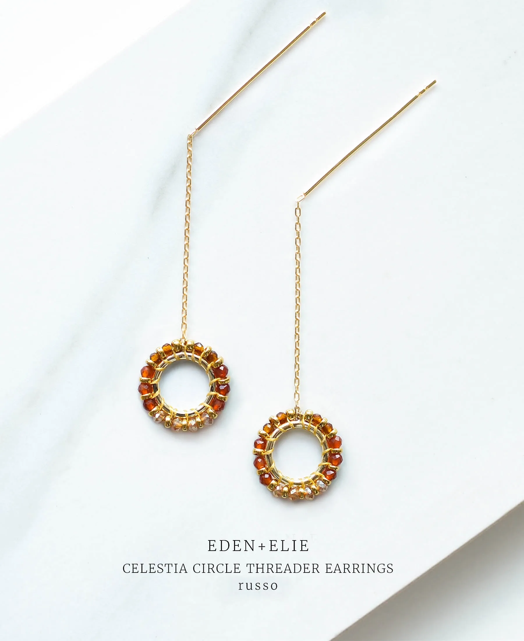 EDEN + ELIE Celestia Circle Threader Earrings - Russo