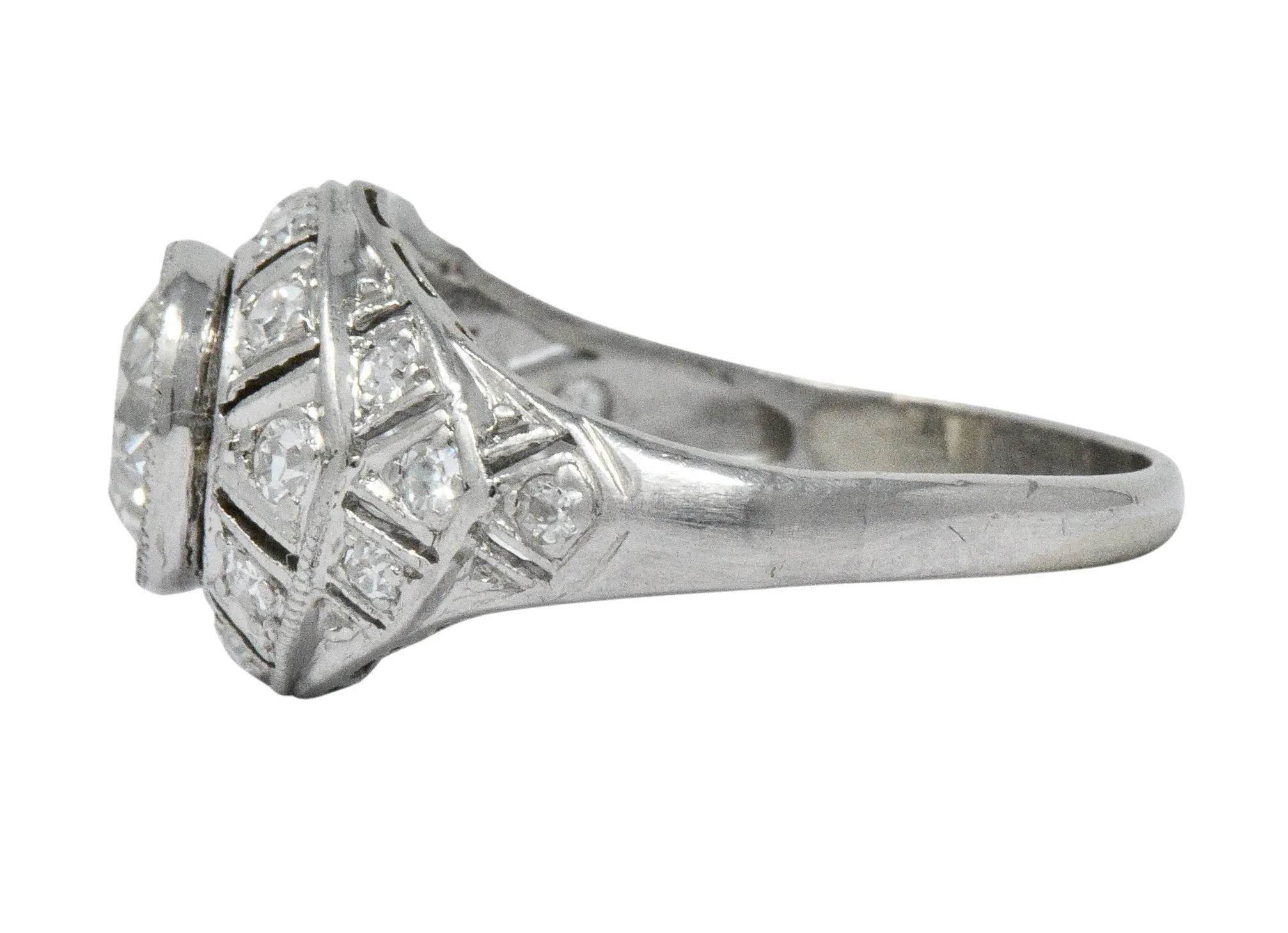 Edwardian 1.40 CTW Old European Diamond Platinum Engagement Ring GIA Circa 1910