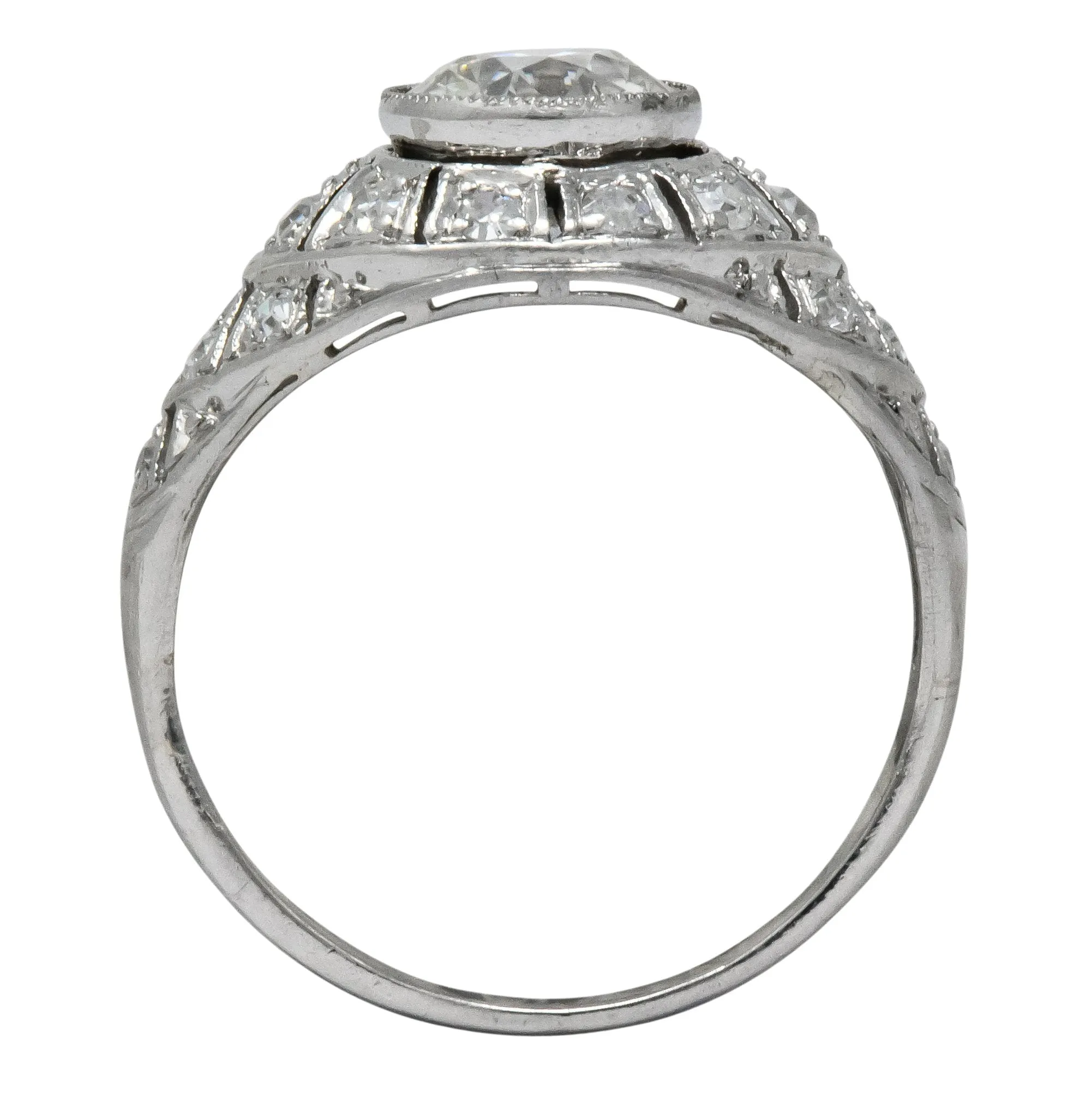 Edwardian 1.40 CTW Old European Diamond Platinum Engagement Ring GIA Circa 1910