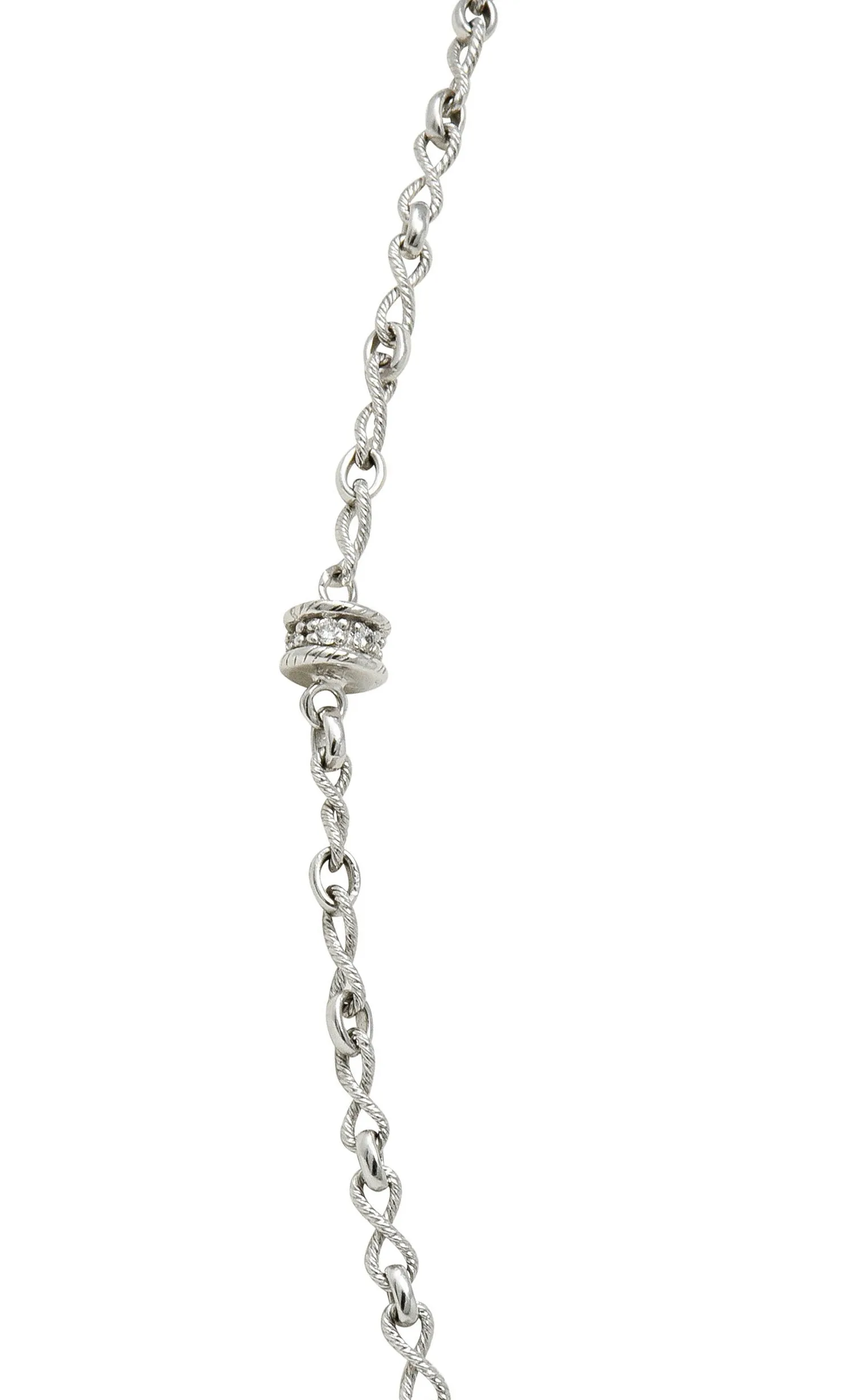 Effortless 0.50 CTW Diamond 18 Karat White Gold Rondelle Station Necklace