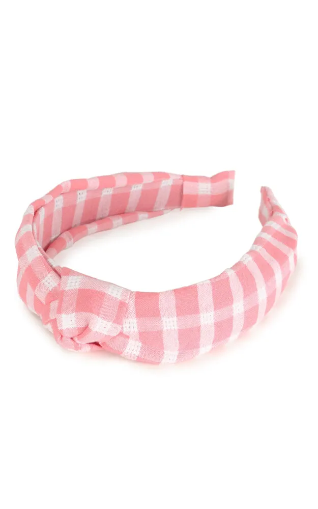 EHB10115 Plaid Pattern Knotted Headband 12pcs Pack