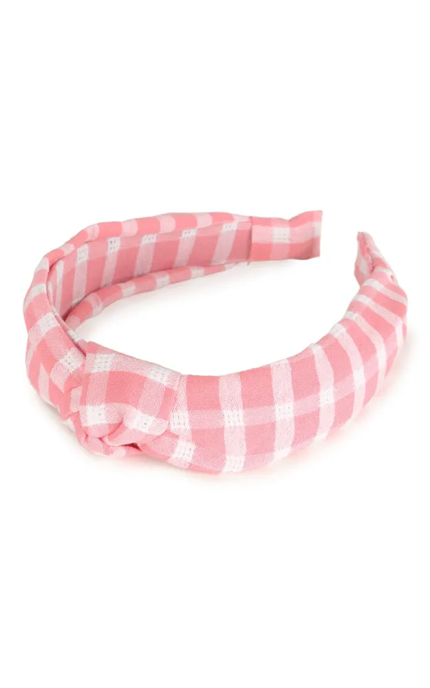 EHB10115 Plaid Pattern Knotted Headband 12pcs Pack