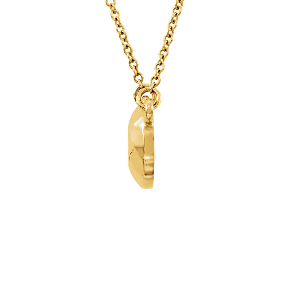 Faceted 9mm Circle Necklace in 14k Yellow Gold, 16.5 Inch