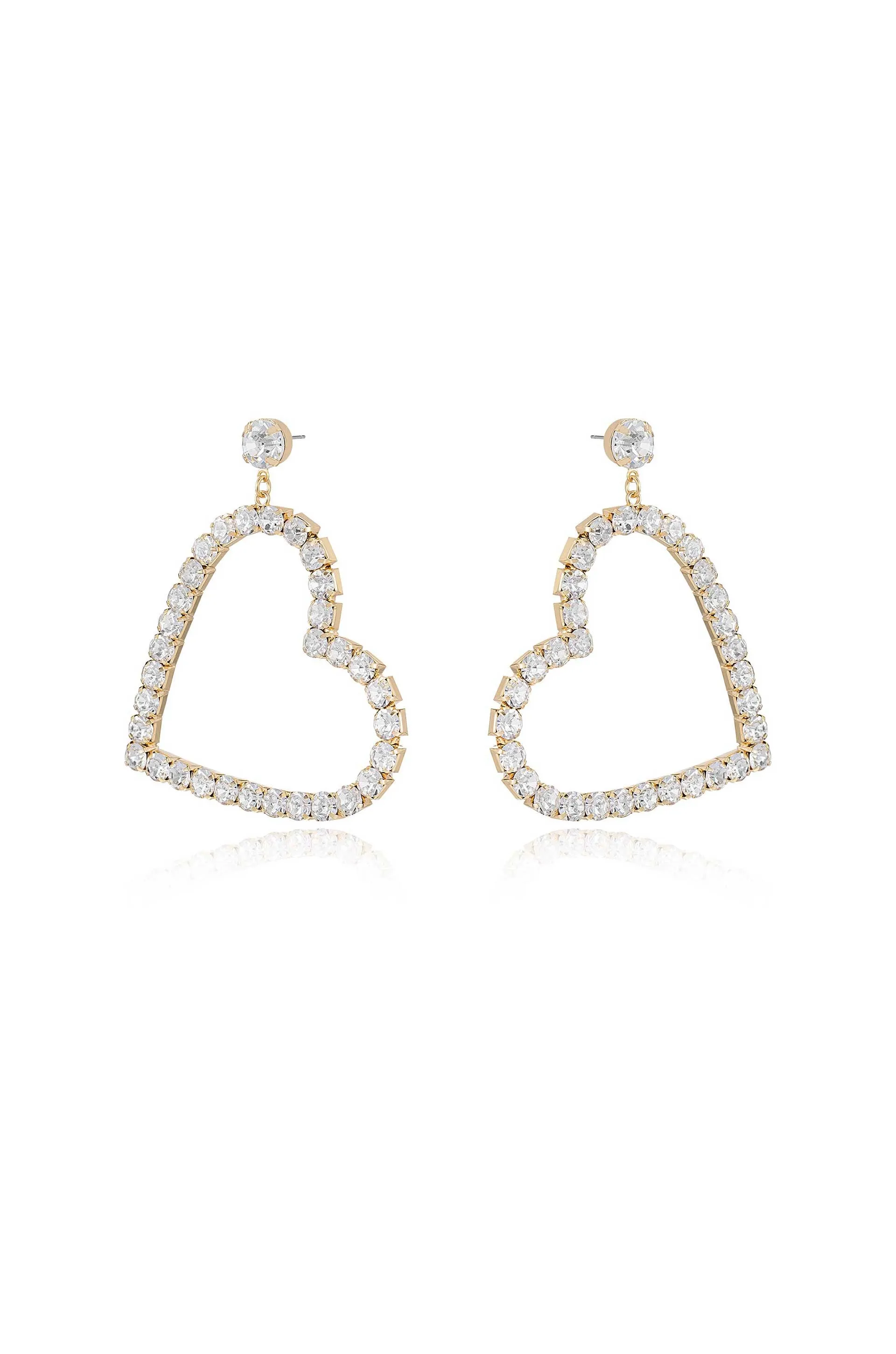 Falling in Crystal Love Dangle Earrings