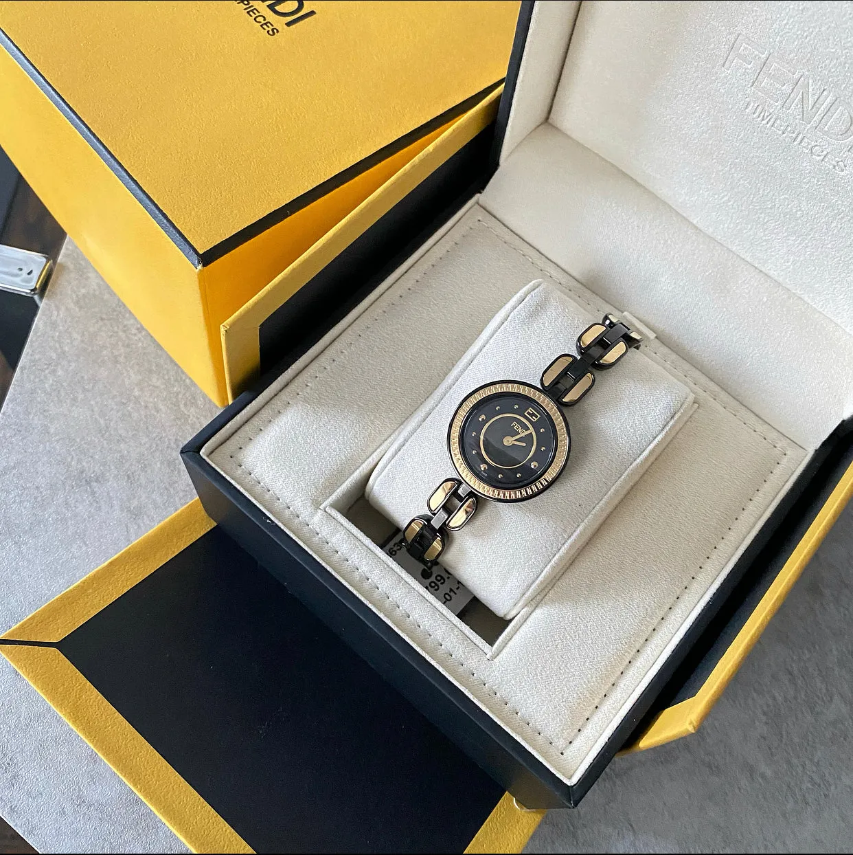 Fendi Black and Gold Two-Tone Ladies Wrist Watch