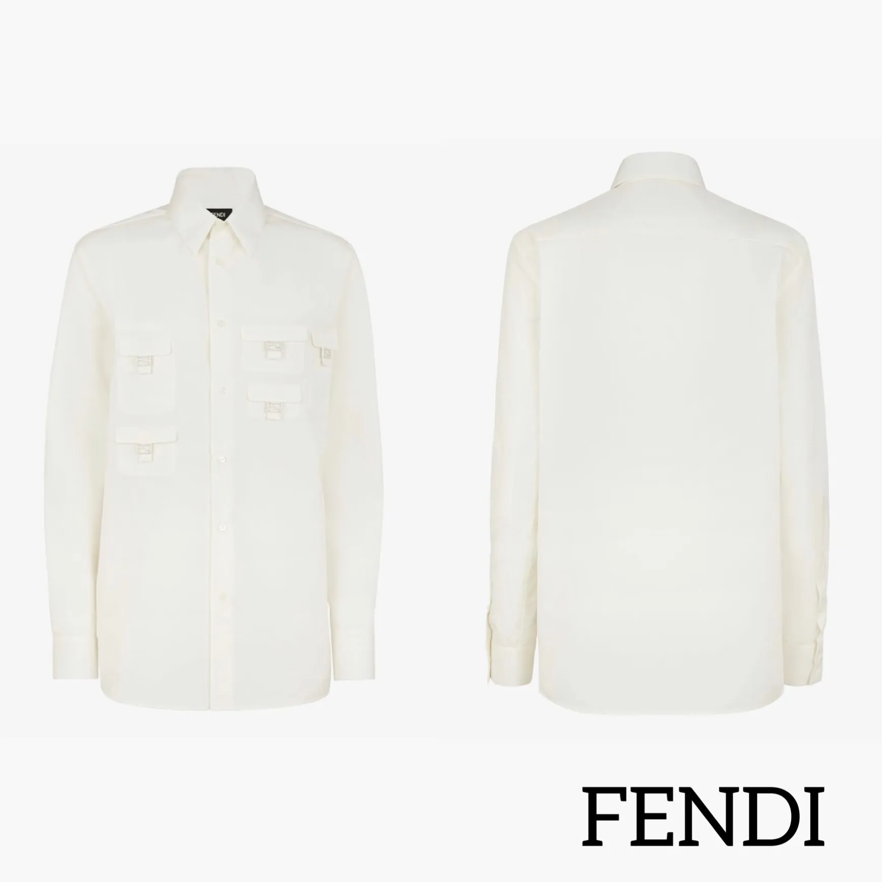 FENDI  |Unisex Cotton Logo Luxury Shirts