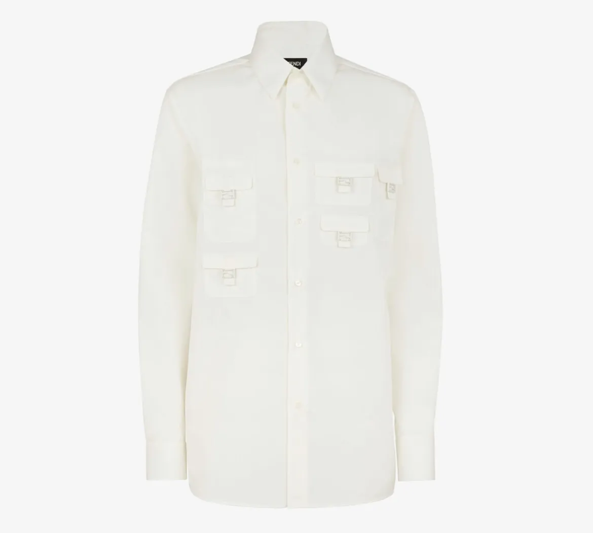 FENDI  |Unisex Cotton Logo Luxury Shirts