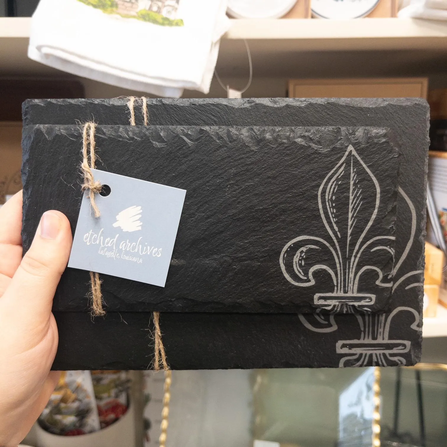 Fleur De Lis Slate Serving Tray