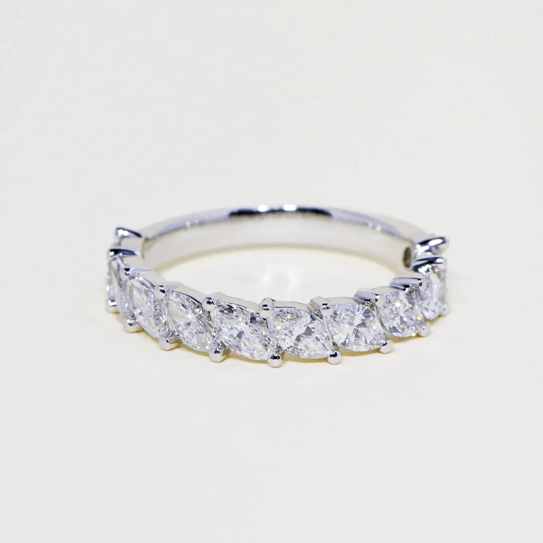 Freya | 11 Stone Slanted Marquise Diamond Ring