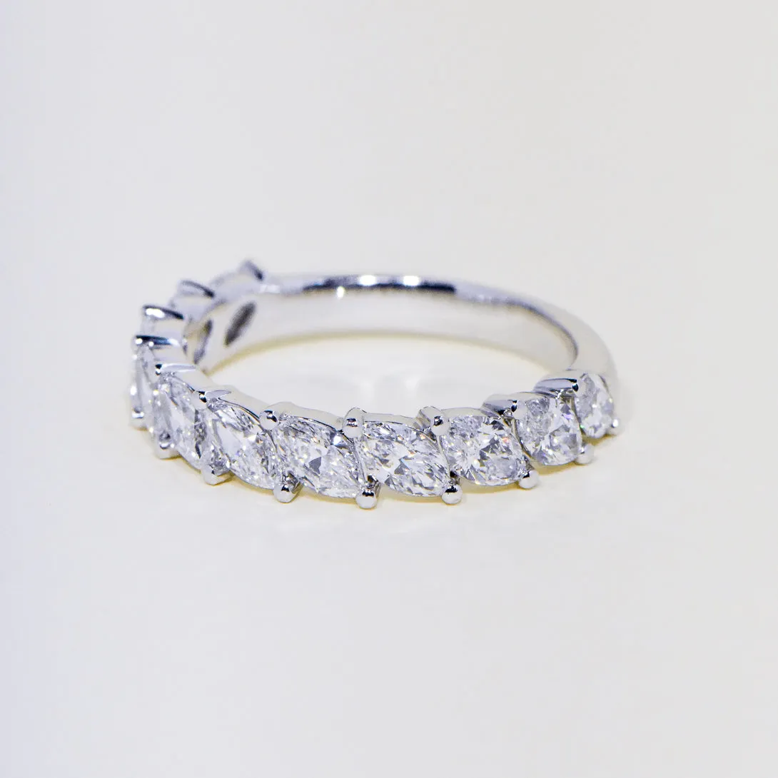 Freya | 11 Stone Slanted Marquise Diamond Ring