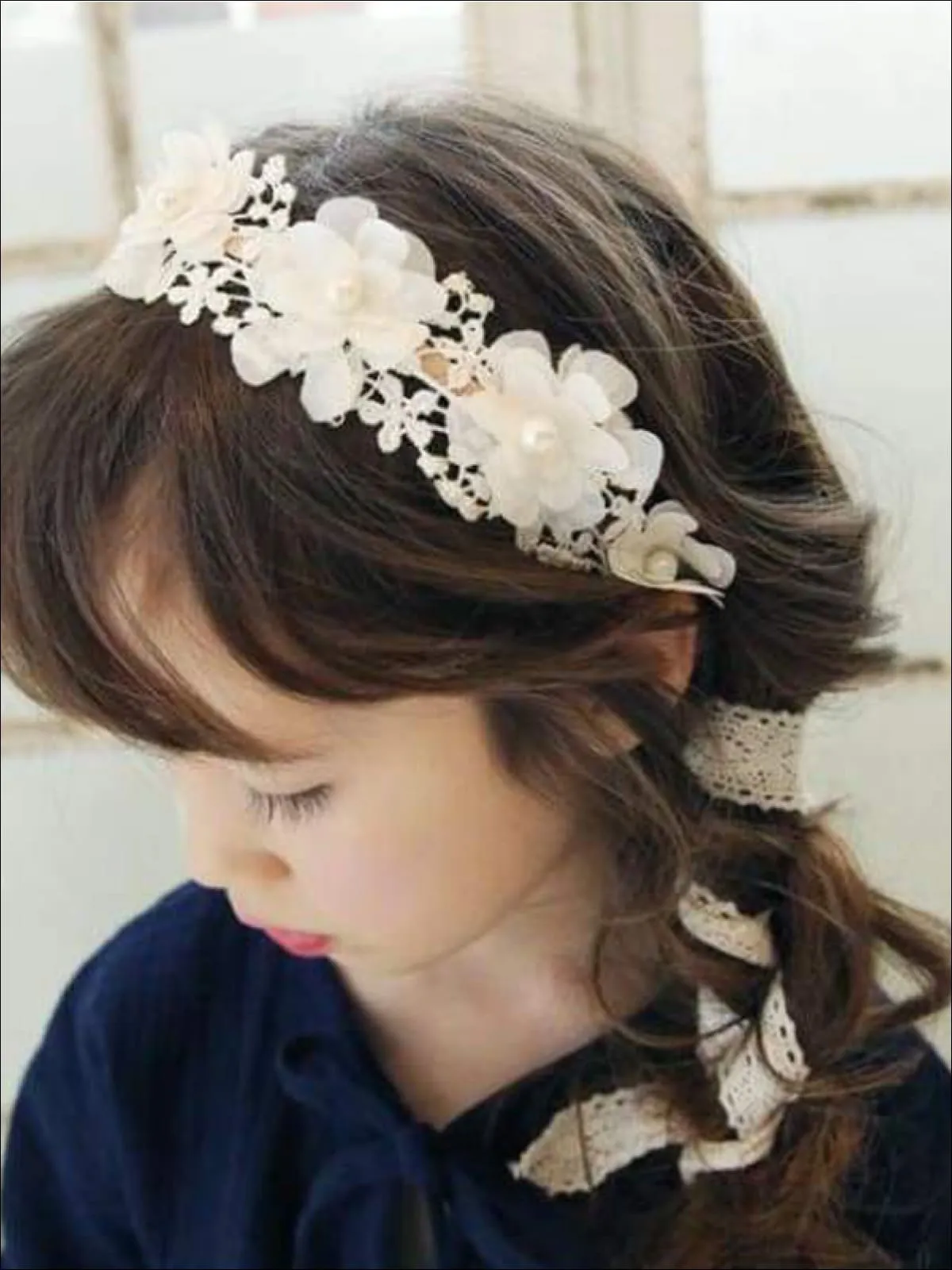 Girls Lace Flower Headband