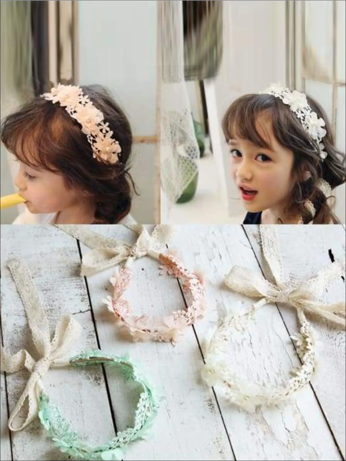 Girls Lace Flower Headband