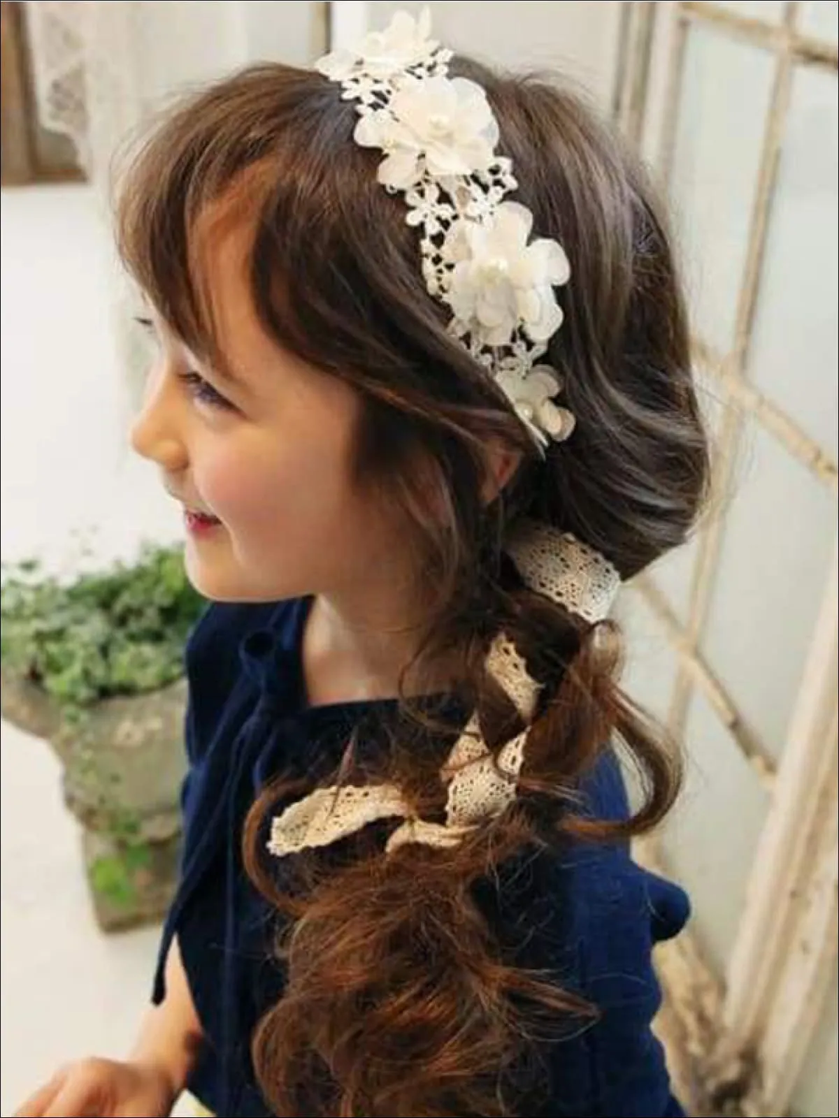 Girls Lace Flower Headband