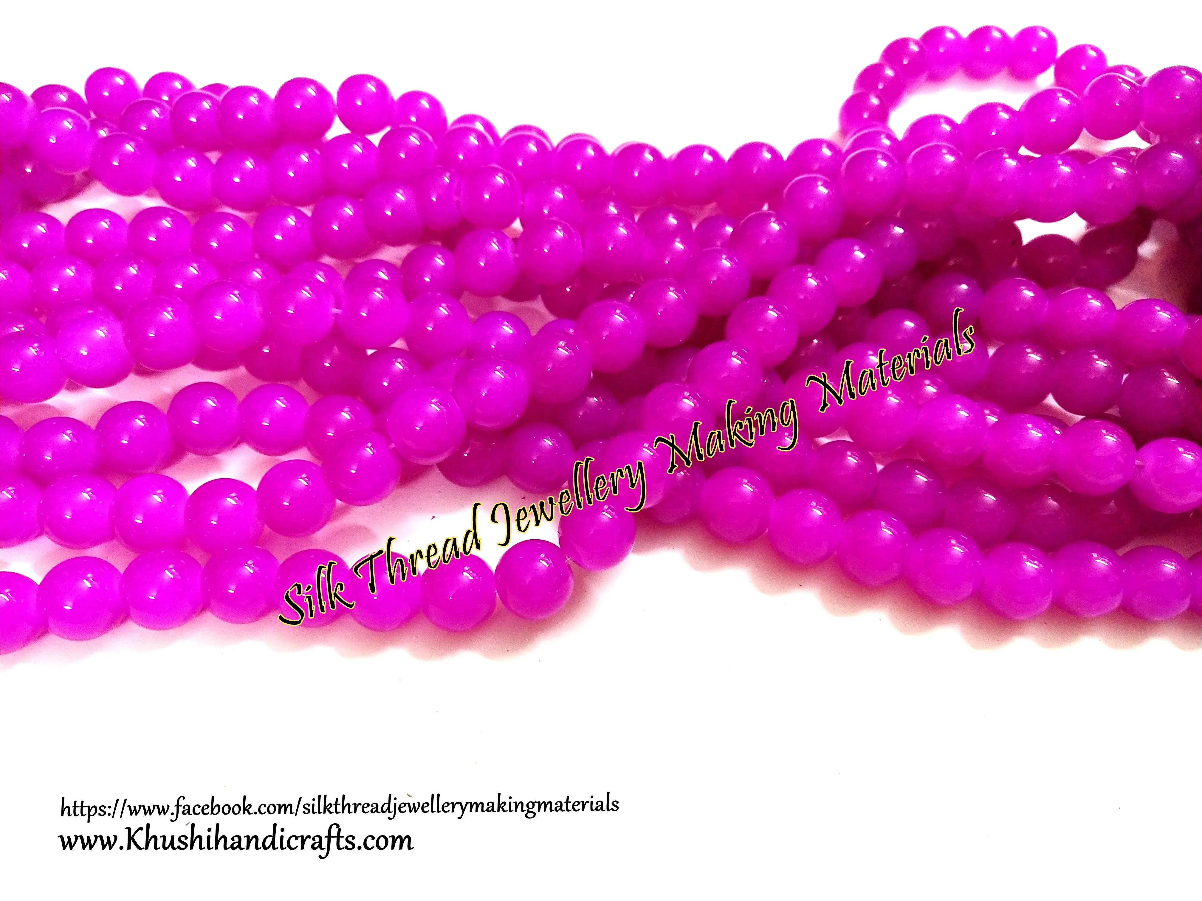 Glass beads- 10mm - Pink