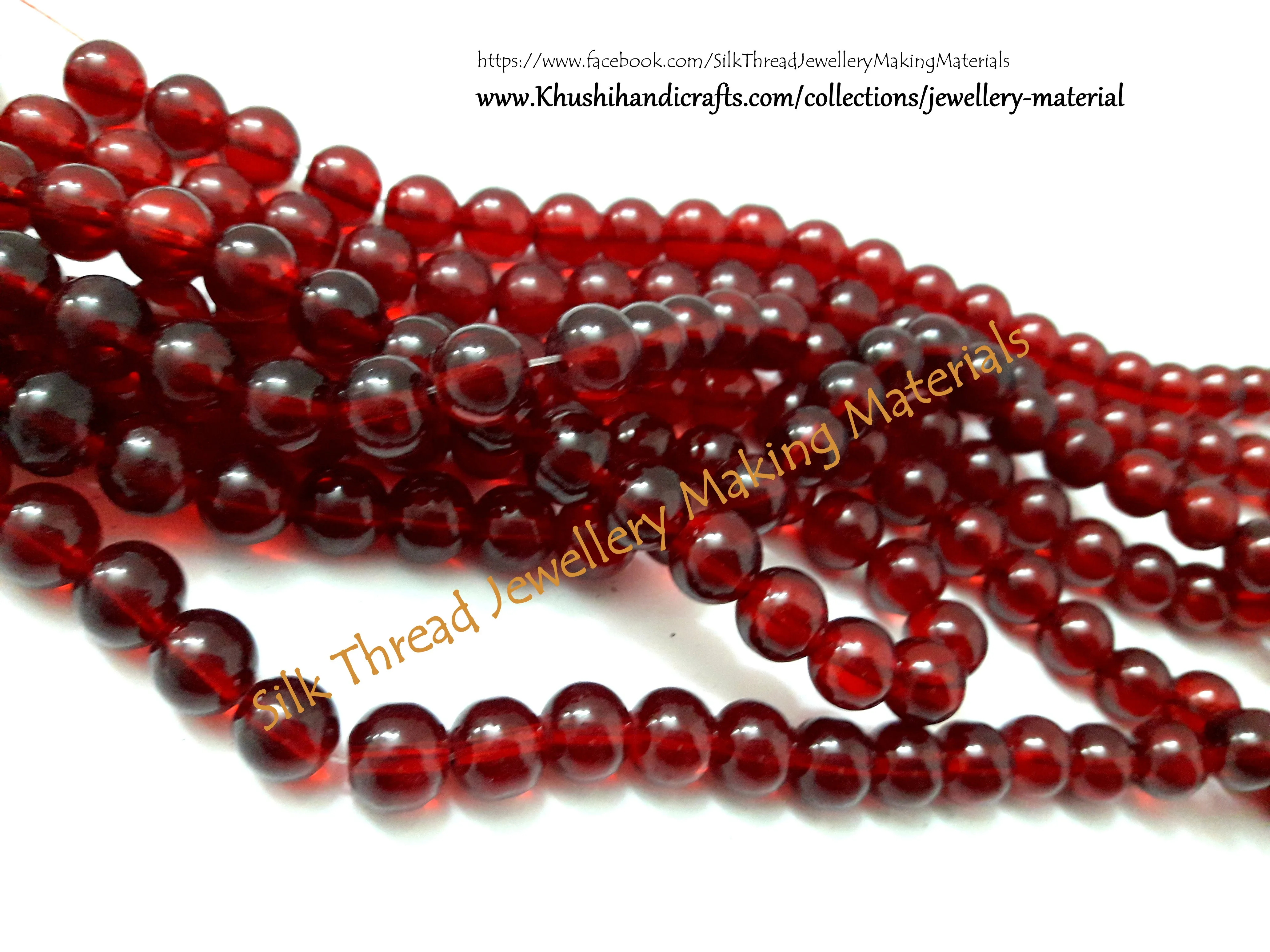 Glass beads- 10mm -Maroon