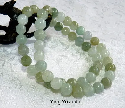 Glowing Burmese Jadeite Stretch Bead Bracelet (YYJ-B-8)