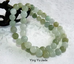 Glowing Burmese Jadeite Stretch Bead Bracelet (YYJ-B-8)