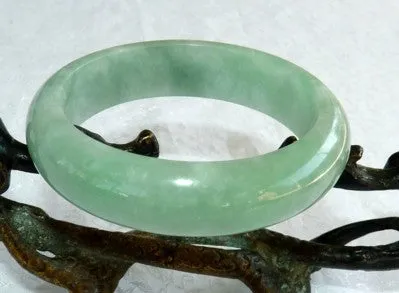 Glowing Good Green Jadeite Jade Bangle Bracelet 56mm (BB2810)