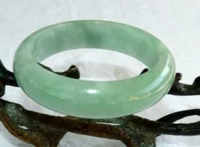 Glowing Good Green Jadeite Jade Bangle Bracelet 56mm (BB2810)