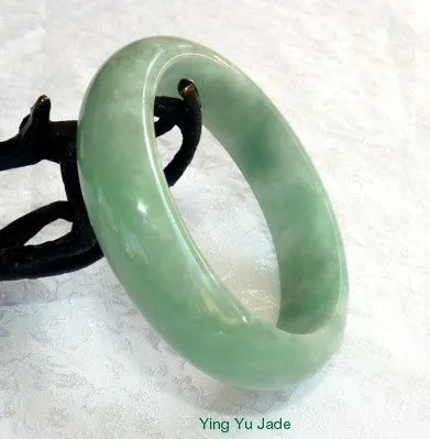 Glowing Good Green Jadeite Jade Bangle Bracelet 56mm (BB2810)