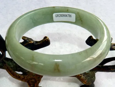 Good Green Burmese Jadeite Grade A Bangle Bracelet 58.5 mm + Certificate (G4786)