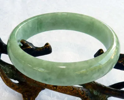 Gorgeous Green Burmese Jadeite Old Mine Bangle Bracelet 56 mm (BB2839)