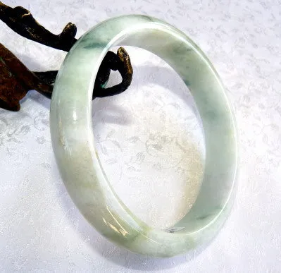 Green Veins Burmese Jadeite Bangle Bracelet Large/Men's 73 mm Grade A + Certificate (Y1444)