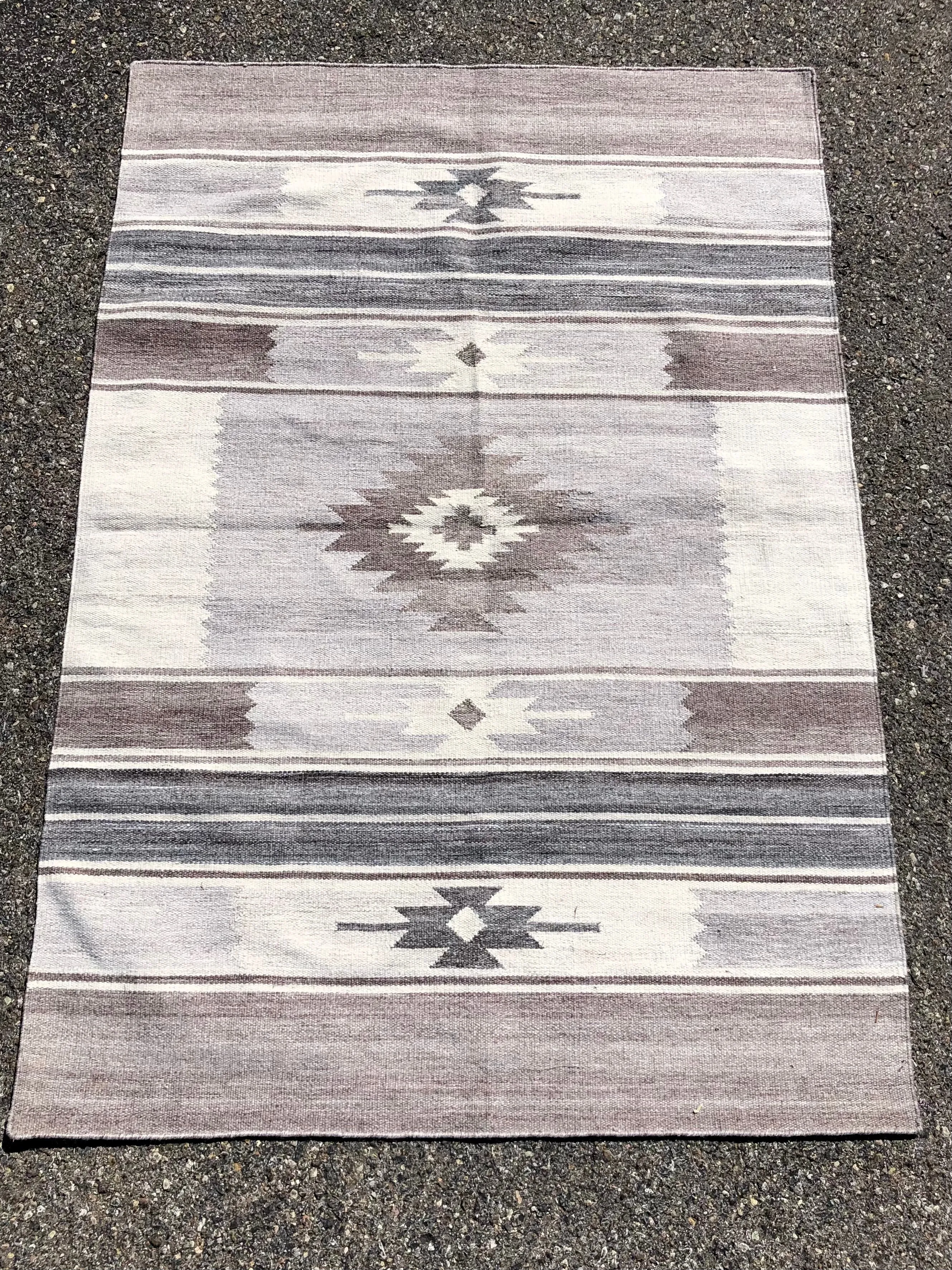 Handwoven rug made from recycled water bottles  #2000-01