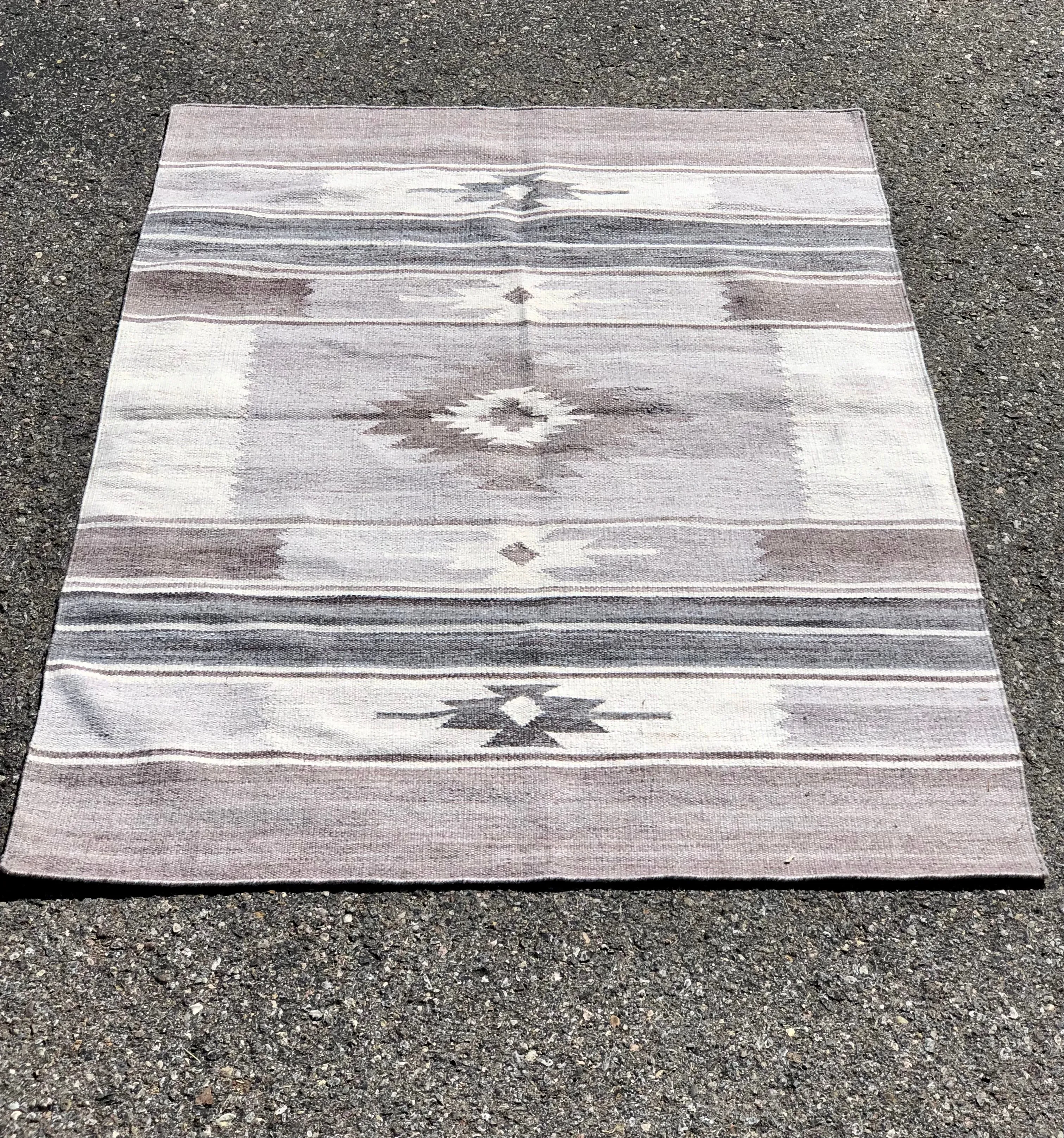 Handwoven rug made from recycled water bottles  #2000-01