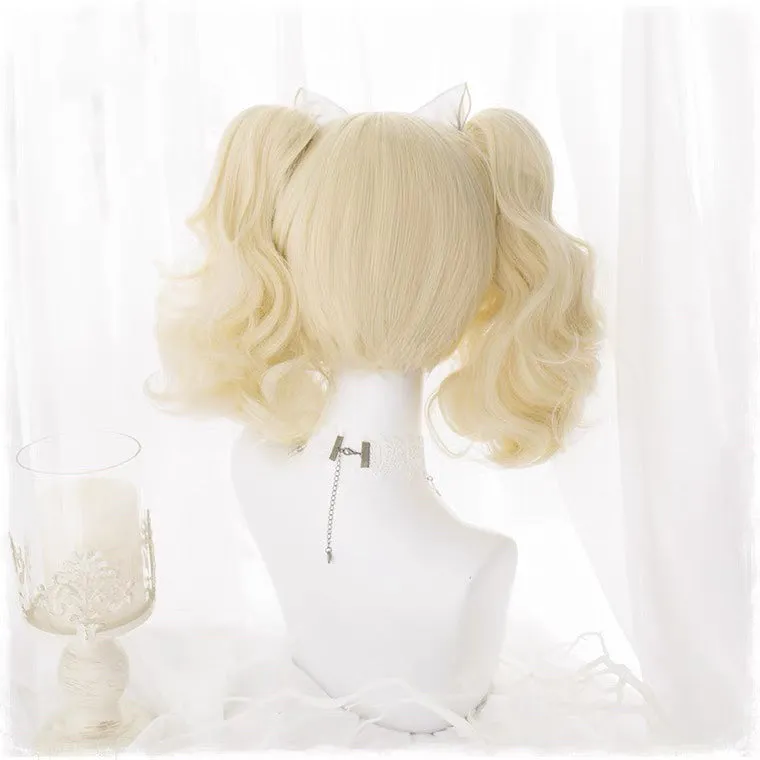 HARAJUKU LOLITA MILK YELLOW SHORT CURLY WIG BY70161