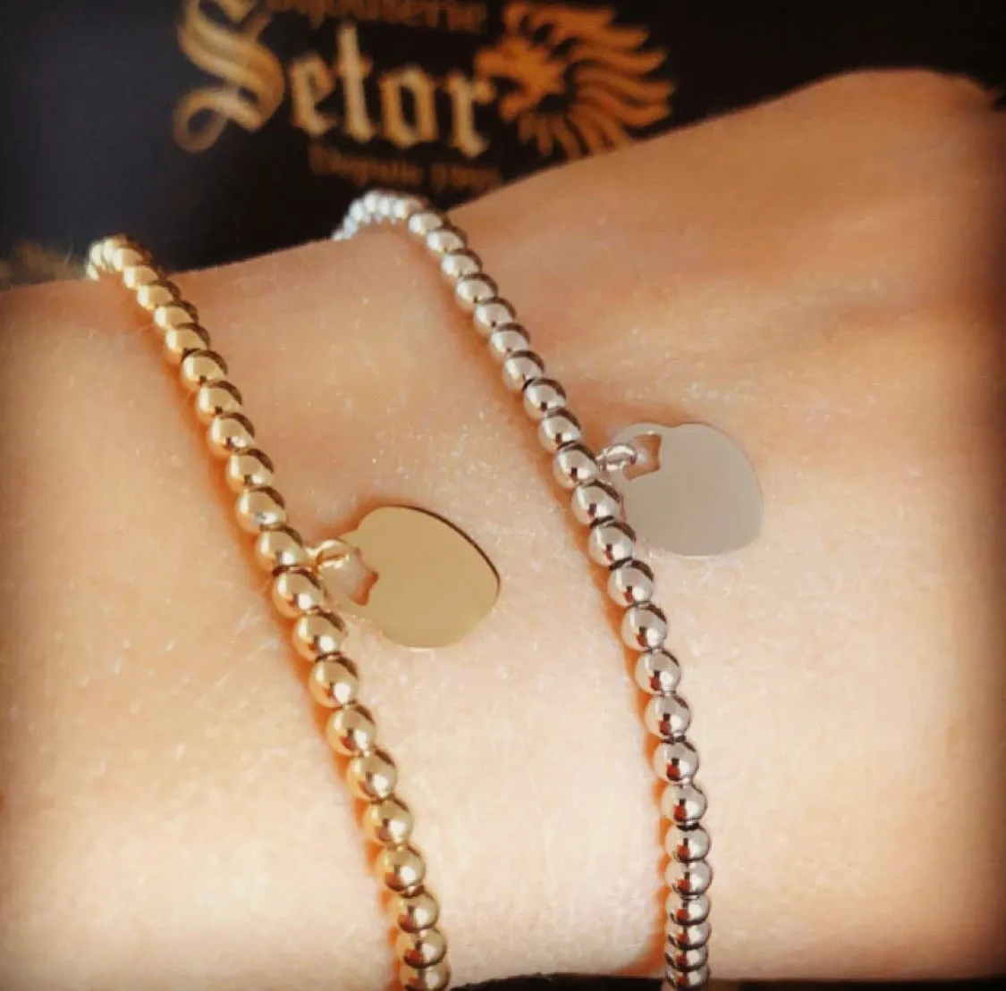 Heart beads bracelet