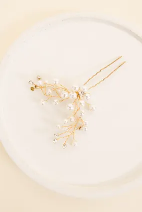 Held with Pearls Hair Clip, Gold