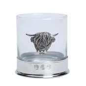 Highland cow whisky glass