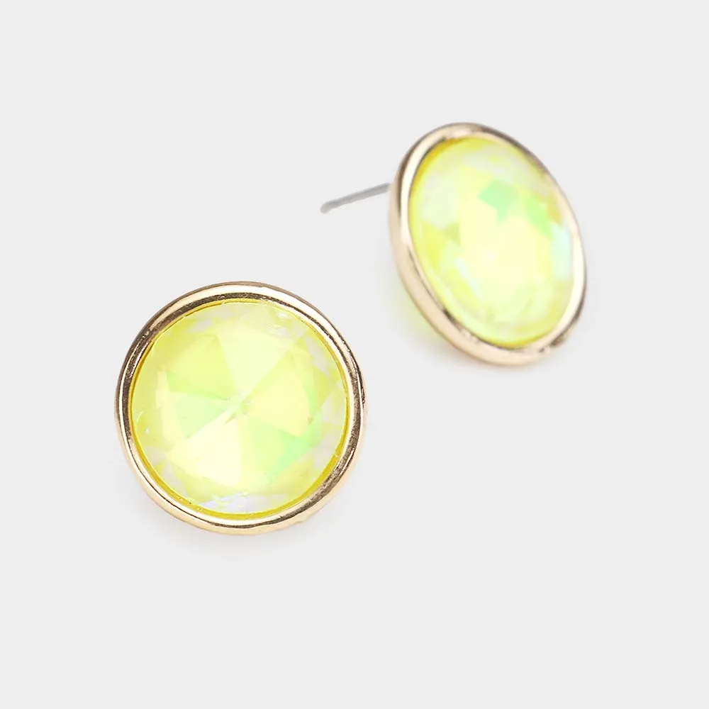 iLLASPARKZ Round Stone Stud Earrings