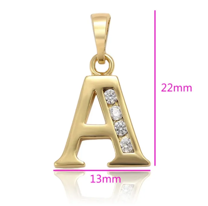 Initial Charm Gold Anklet Bracelet